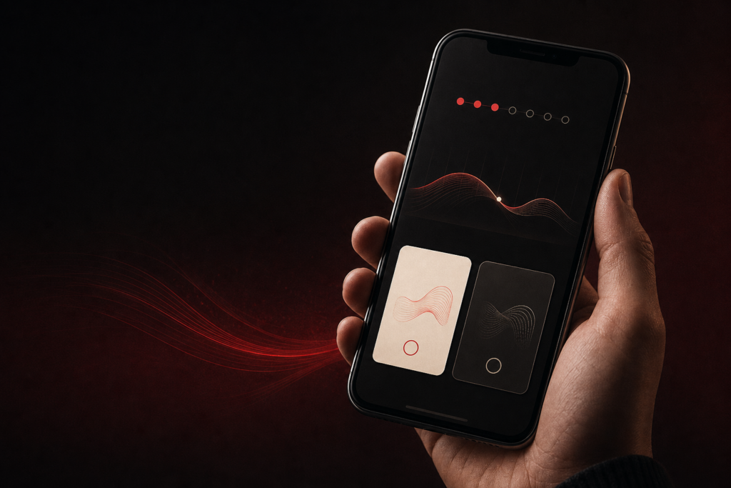 Private CHS symptom pattern check displayed on a phone